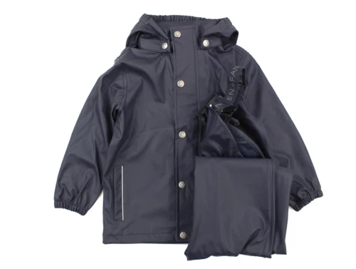 En Fant regntøj bukser og jakke blue night